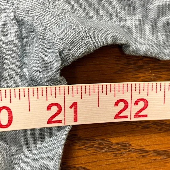 SUNDANCE Blue Katina Linen Pintuck Tunic Shirt Sz M Pleated Boho Travel‎ Relaxed - Picture 13 of 14